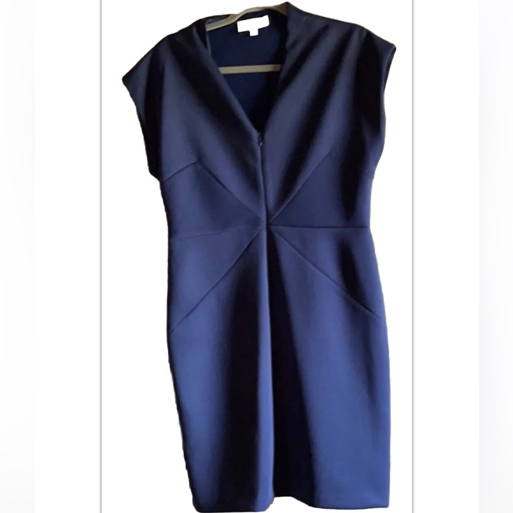 Katherine Kelly blue front hidden zip dress size 8 Front zip dress